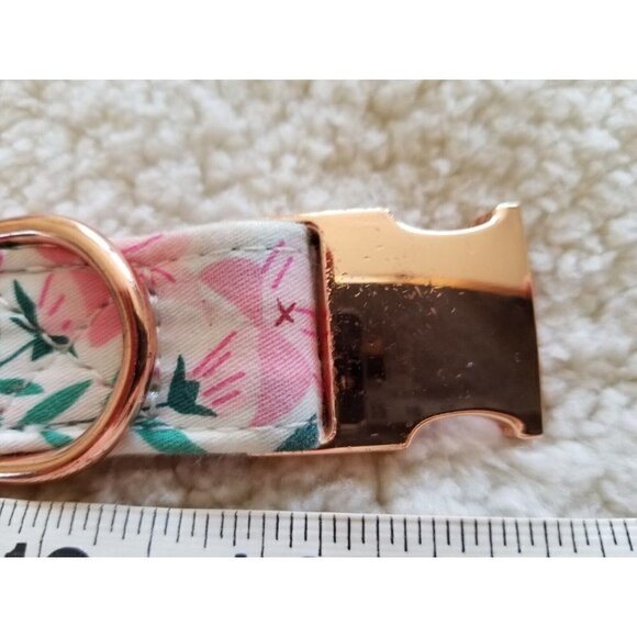 Pettidol Cute Floral Female Dog Collar W/Bandana & Bow Size (S) Neck 10.0"-15.9" - Picture 4 of 6